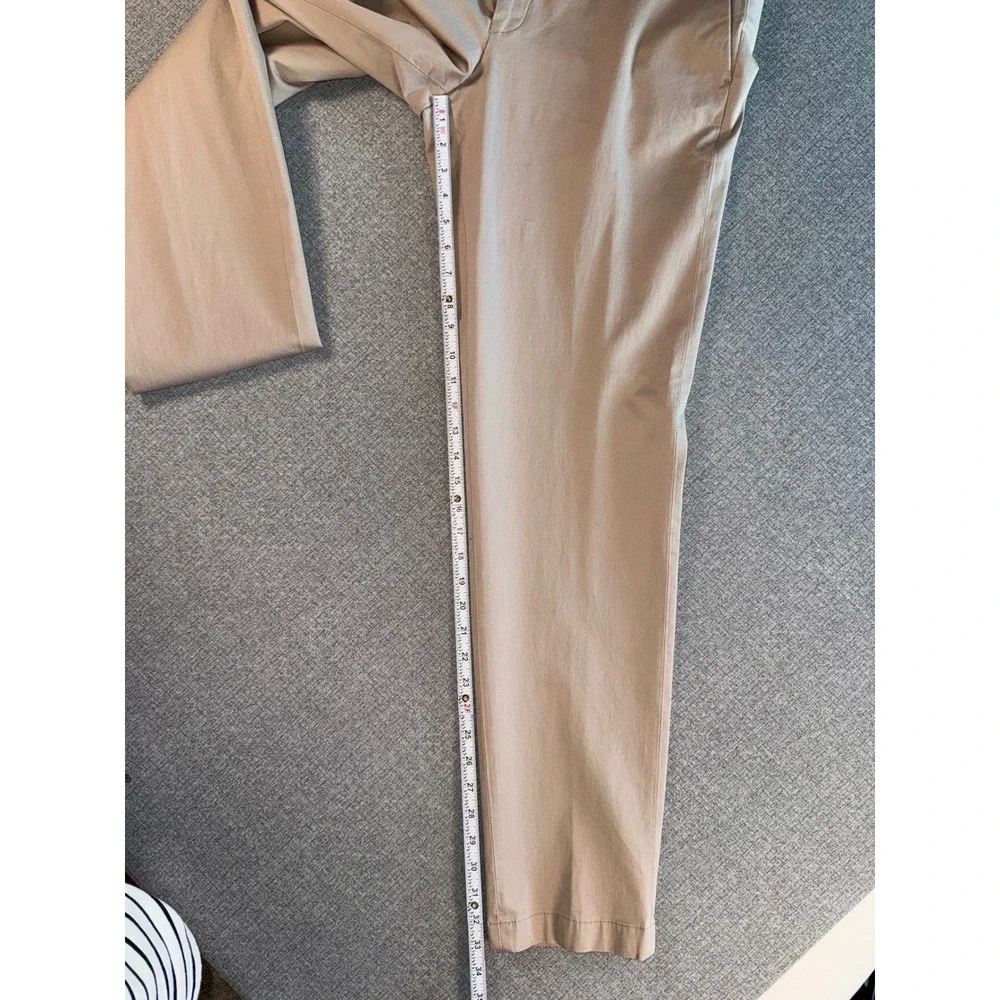 NEW Hiltl Tilo‎ Slim Straight Pants Mens 38/34 Tan Khaki Flat Front Trousers  54